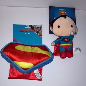 DC Superman Red and Blue Pet Toy Set Squeak &‎ Crinkle